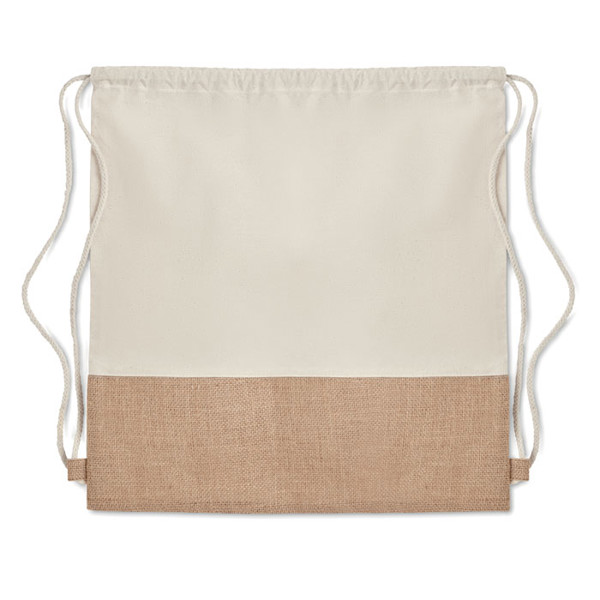 Drawstring bag w/ jute details India