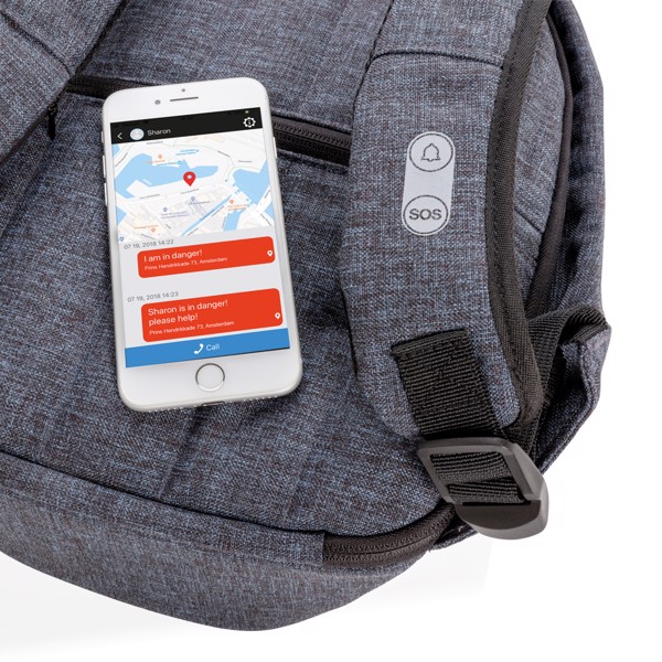 Elle Protective, Anti-theft backpack - Blue / Grey