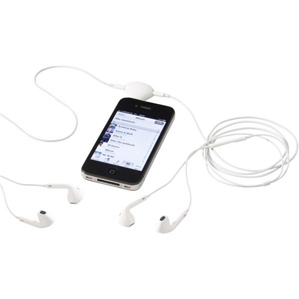 Spartacus 2-in-1 audio splitter and device stand - White