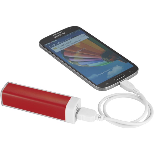Powerbanka Flash, 2 200 mAh - Červená s efektem námrazy