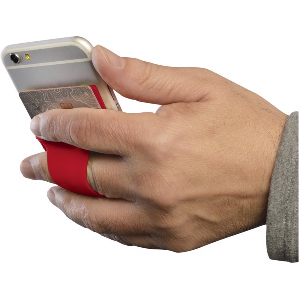 Silikonové pouzdro na kartu k telefonu - Červená s efektem námrazy