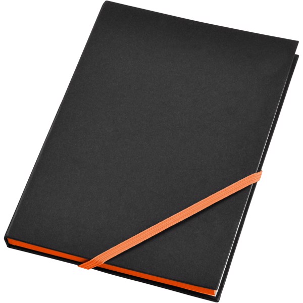 Travers hard cover notebook - Solid black / Orange