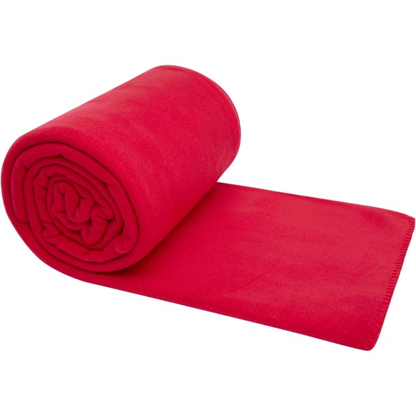 Huggy fleece plaid blanket with carry pouch 220x250 cm - Red
