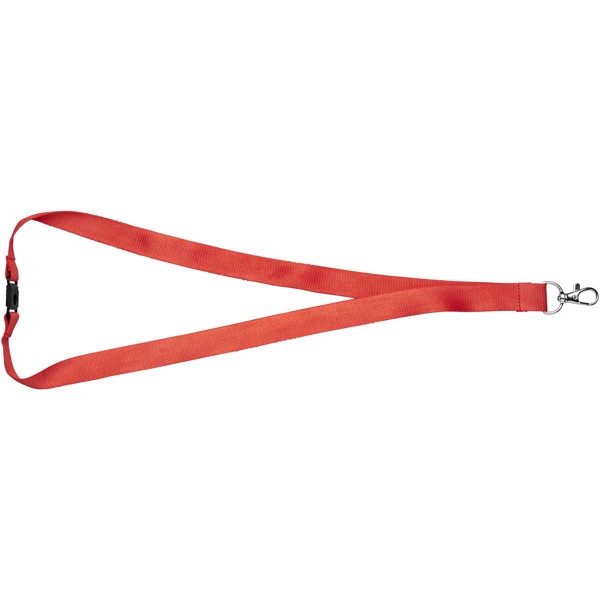Lanyard de bambú con clip de seguridad "Julian" - Rojo