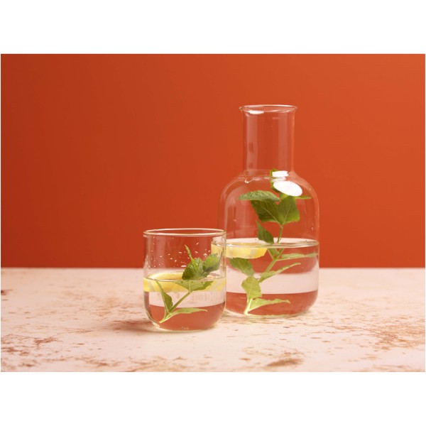 Amelie glass carafe and cup set with matt finish