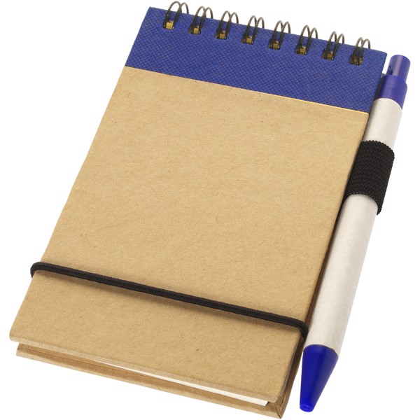 Zuse A7 recycled jotter notepad with pen - Natural / Navy