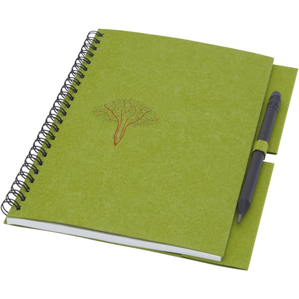 Luciano Eco wire notebook with pencil - medium - Green