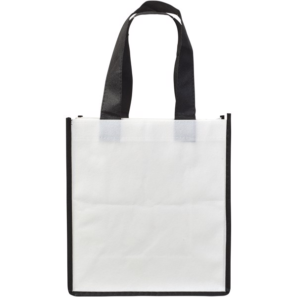 Contrast small non-woven shopping tote bag - White / Solid black