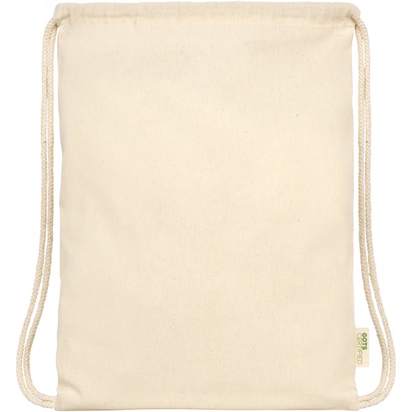 Orissa 100 g/m² organic cotton drawstring bag 5L - Natural