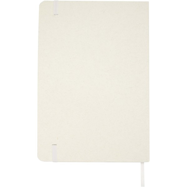 Bass A5 recycled hard cover notebook with lined pages - White