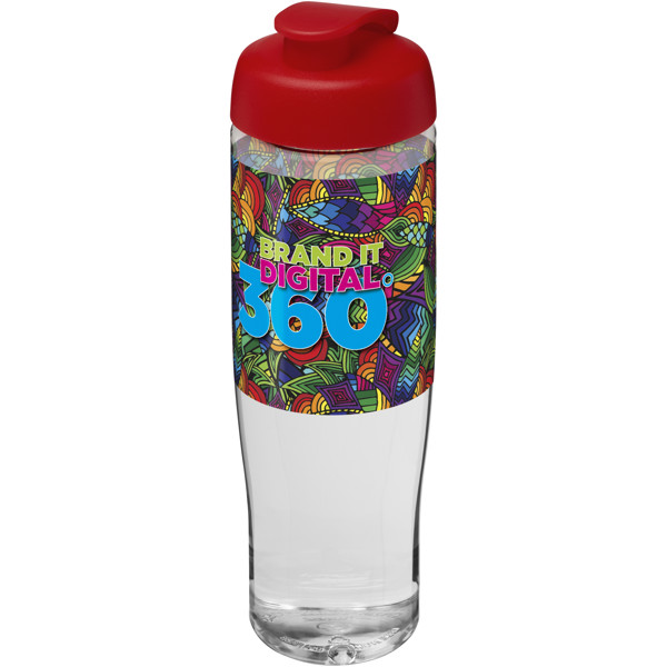 Sportovní láhev s vyklápěcím víčkem H2O Tempo® 700 ml - Průhledná / Červená s efektem námrazy