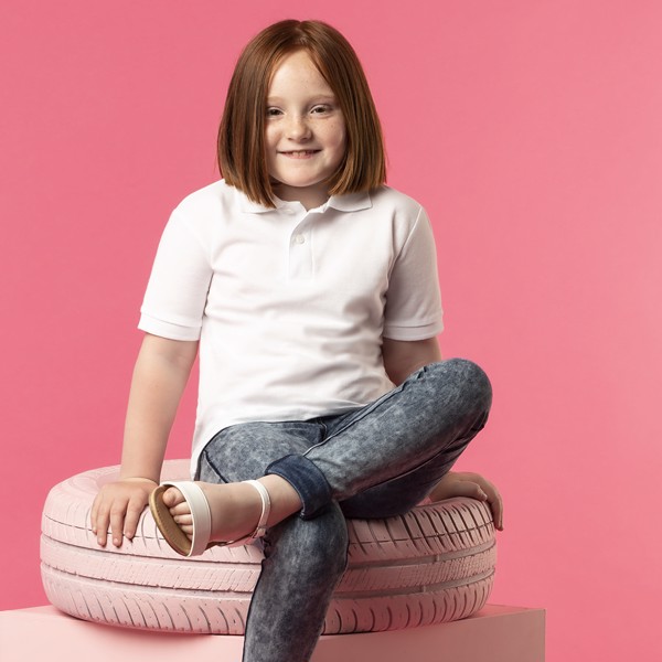 Kids White Polo Shirt "keya" YPS180 - White / S