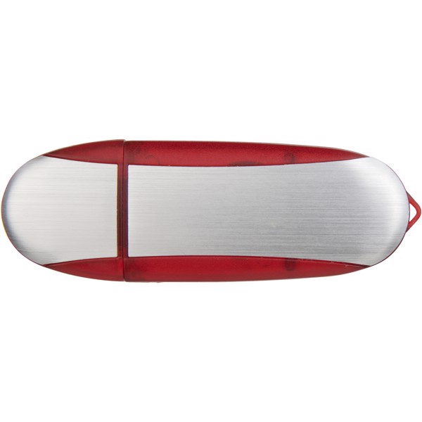 Oval USB - Červená s efektem námrazy / Stříbrný / 32GB