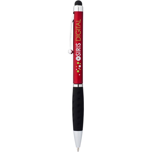 Kuličkové pero a stylus Ziggy - Červená s efektem námrazy / Černá