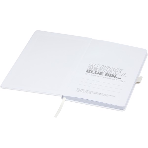 Honua A5 recycled paper notebook with recycled PET cover - White
