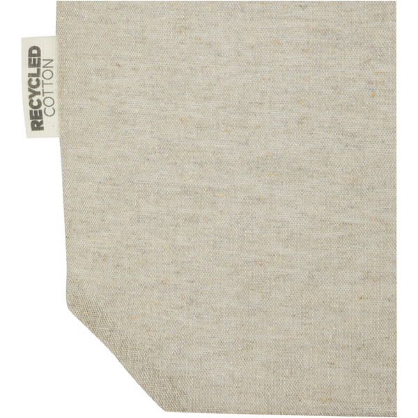 Pheebs 150 g/m² recycled cotton tote bag with front pocket 9L - Natural / Heather Black