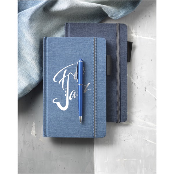 Jeans A5 fabric notebook - Light blue