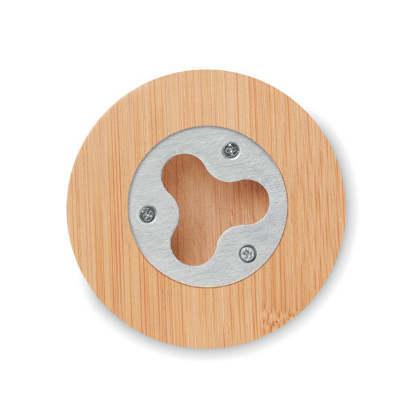 Bamboo bottle opener/ coaster Dakai