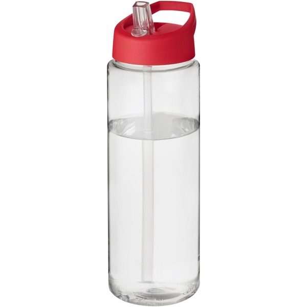 H2O Vibe 850 ml sportovní lahev s víčkem s hubičkou - Průhledná / Červená s efektem námrazy