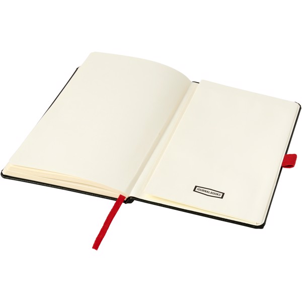 Lasercut A5 notebook - Solid black / Red