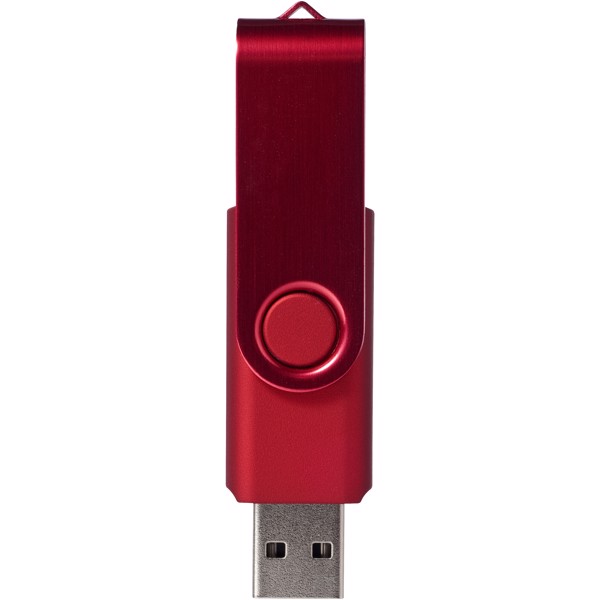 USB disk Rotate-metallic, 2 GB - Červená s efektem námrazy