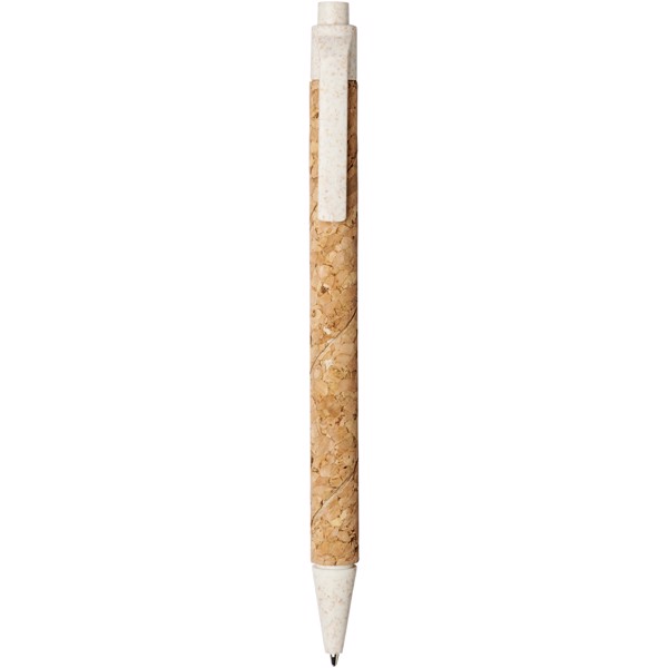 Midar cork and wheat straw ballpoint pen (black ink) - Natural / Cream