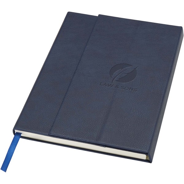 Alejandra A5 recycled plastic hard cover notebook - Ocean Blue