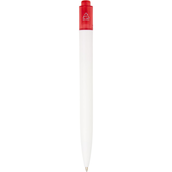 Thalaasa ocean-bound plastic ballpoint pen (black ink) - Transparent Red / White