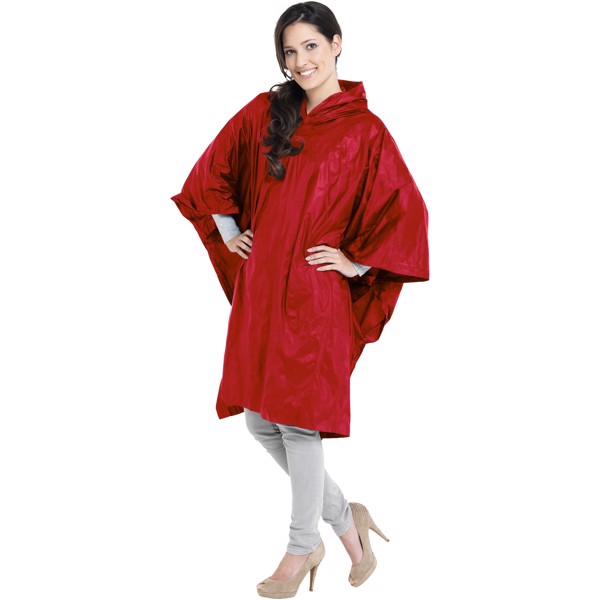 Poncho plegable con bolsa "Paulus" - Rojo