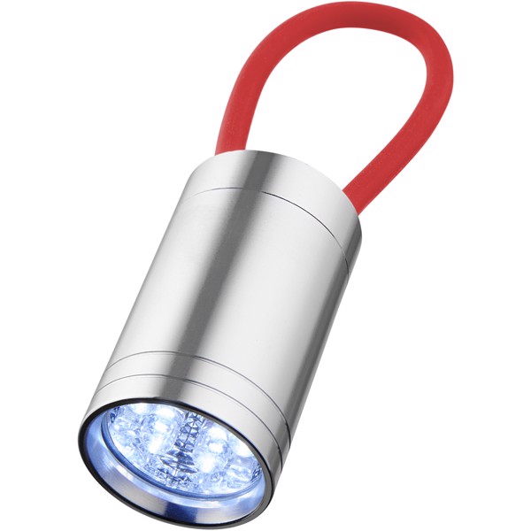 Linterna de 6 LED con correa reflectante "Vela" - Rojo