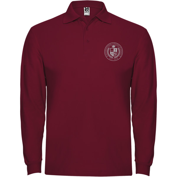 Estrella long sleeve men's polo - Garnet / S