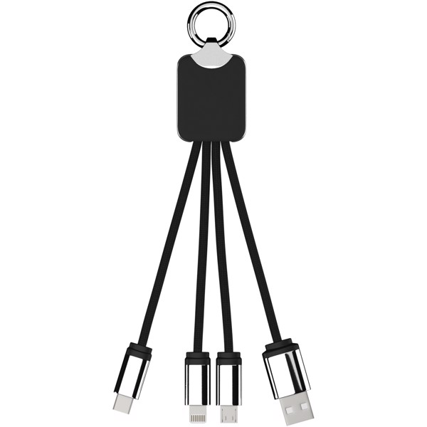 Světelný kabel se čtyřmi konektory SCX.design C15 - Černá / Červená s efektem námrazy