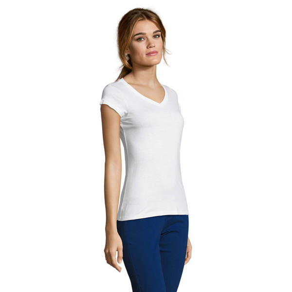 MOON WOMEN'S V-NECK T-SHIRT - White / L