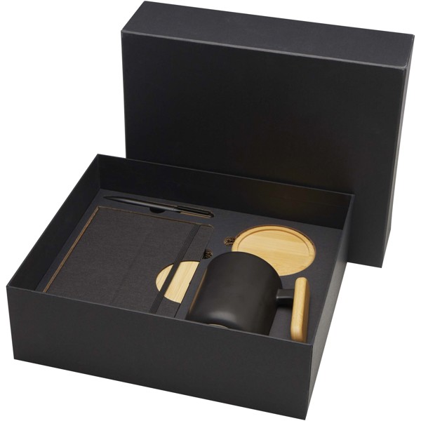 Carmen A5 hard cover notebook and ballpoint pen gift set (black ink)