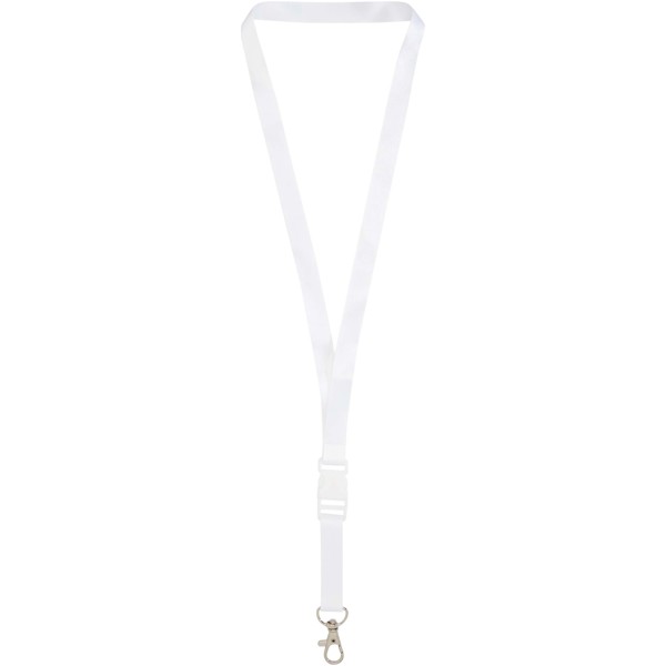 Bucks sublimation lanyard with safety buckle - White / White / 15mm