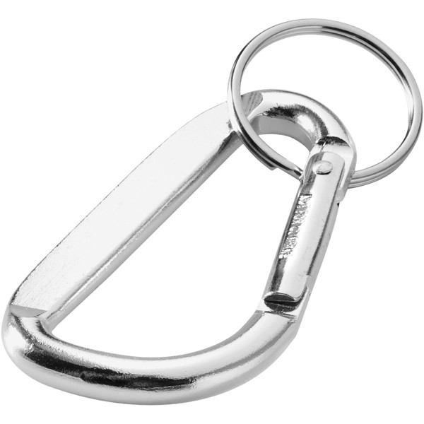 Timor RCS recycled aluminium carabiner keychain - Silver
