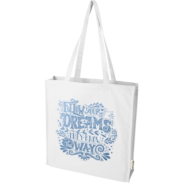 Florida 270 g/m² GRS recycled gusset tote bag 14L - White