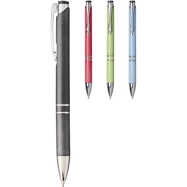 Moneta ABS with wheat straw click ballpoint pen - Solid black