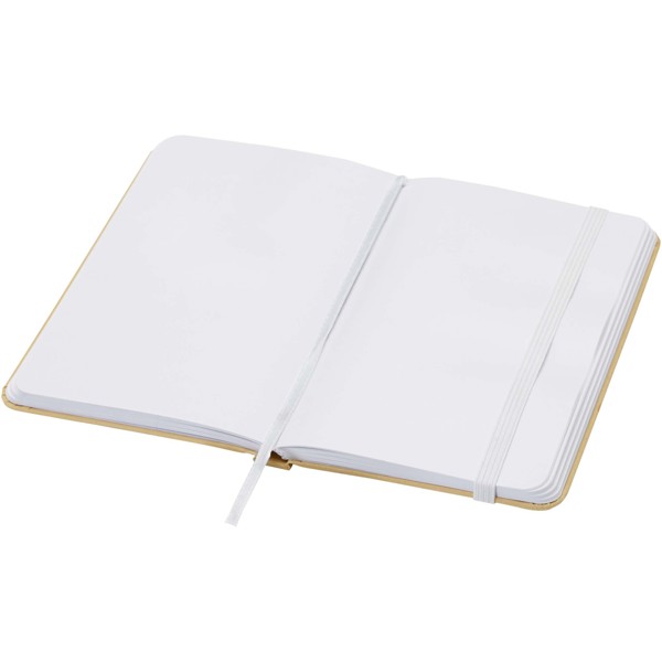 Reed A6 recycled hard cover notebook with plain pages - White