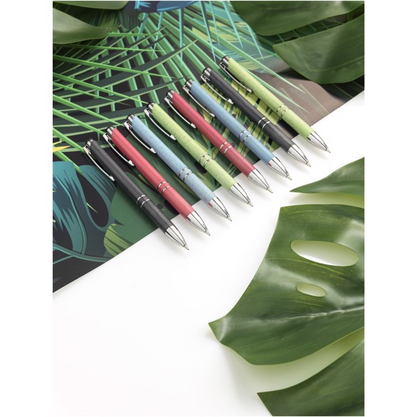Moneta ABS with wheat straw click ballpoint pen - Solid black
