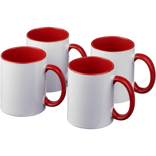 Set de regalo de 4 tazas de sublimación "Ceramic" - Rojo