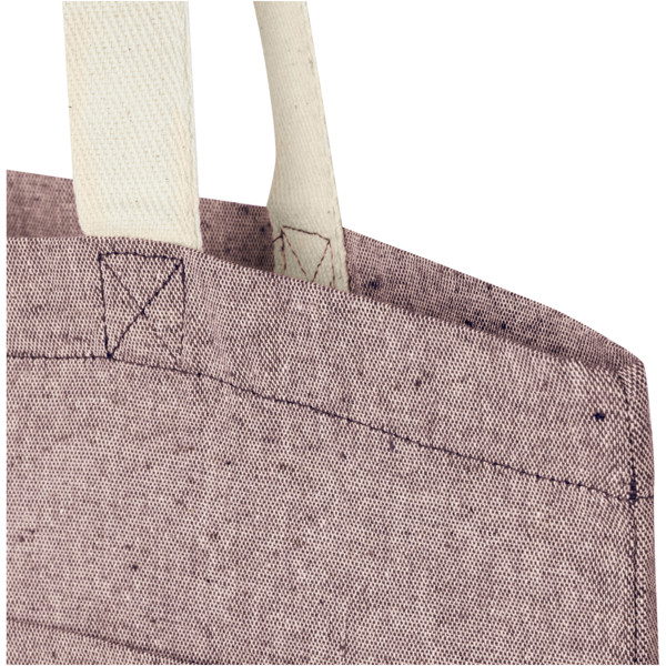 Pheebs 150 g/m² recycled cotton tote bag with front pocket 9L - Heather Maroon