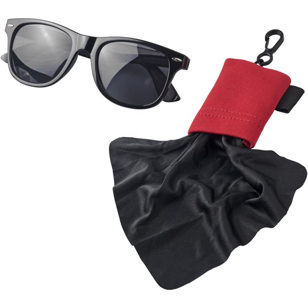 Bolsa de microfibra limpiadora para gafas de sol "Clear" - Rojo