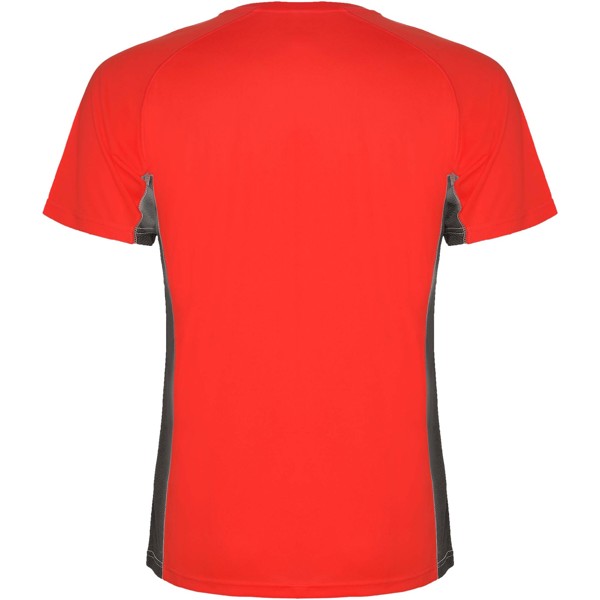 Shanghai short sleeve kids sports t-shirt - Red / Dark Lead / 12