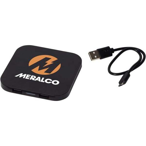 Ozone wireless charging pad with dual outputs - Solid black