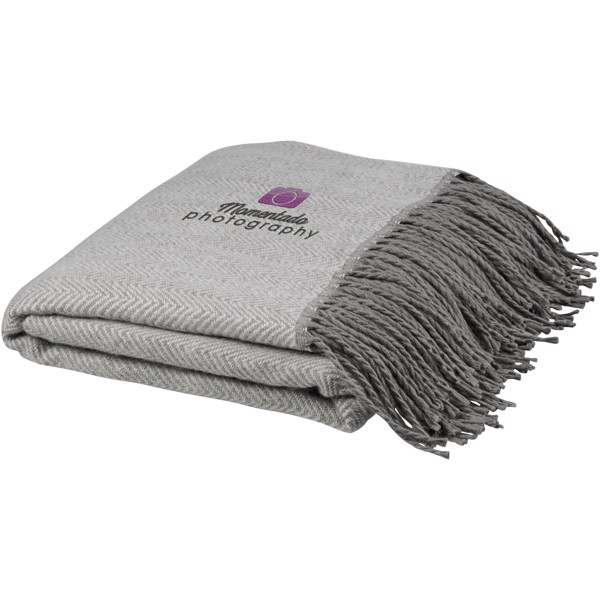Haven herringbone throw blanket - Grey