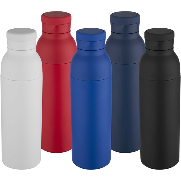 Illuminate 650 ml RCS recycled stainlesss steel double wall insulated water bottle - Red