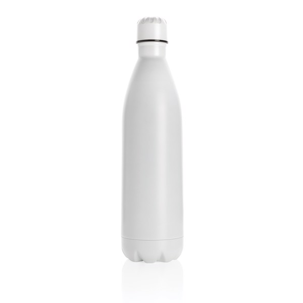 Solid colour vacuum stainless steel bottle 1L - White