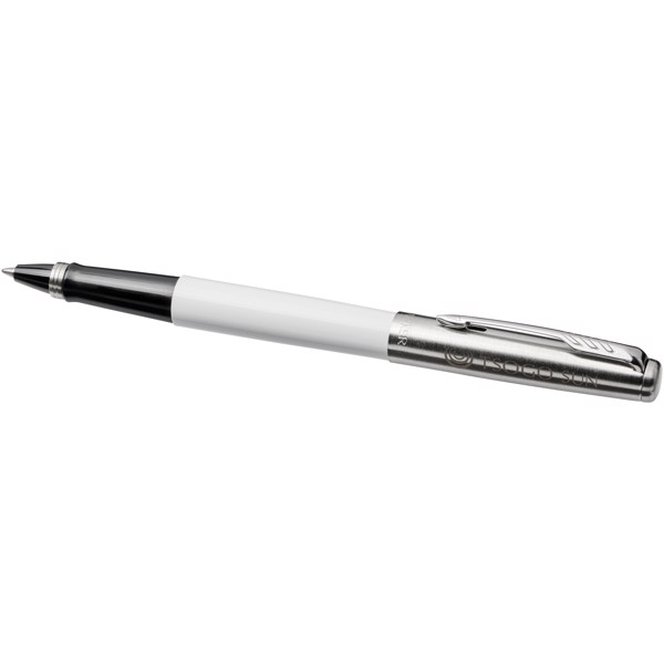 Parker Jotter plastic with stainless steel rollerball pen - White