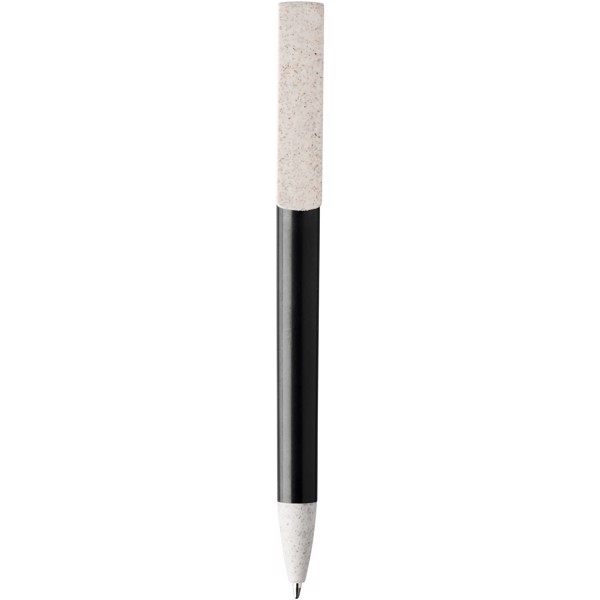 Medan wheat straw ballpoint pen and phone holder - Solid black
